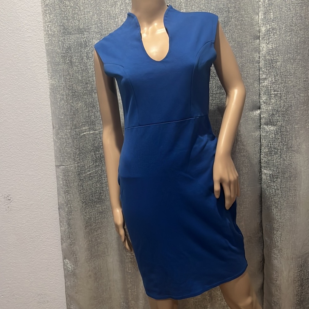 Blue slim fit dress